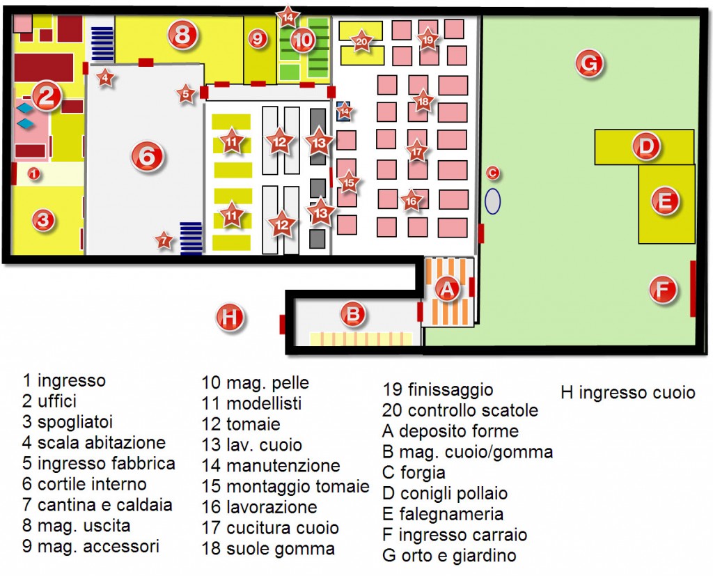 Planimetria della fabbrica ricostruita da me